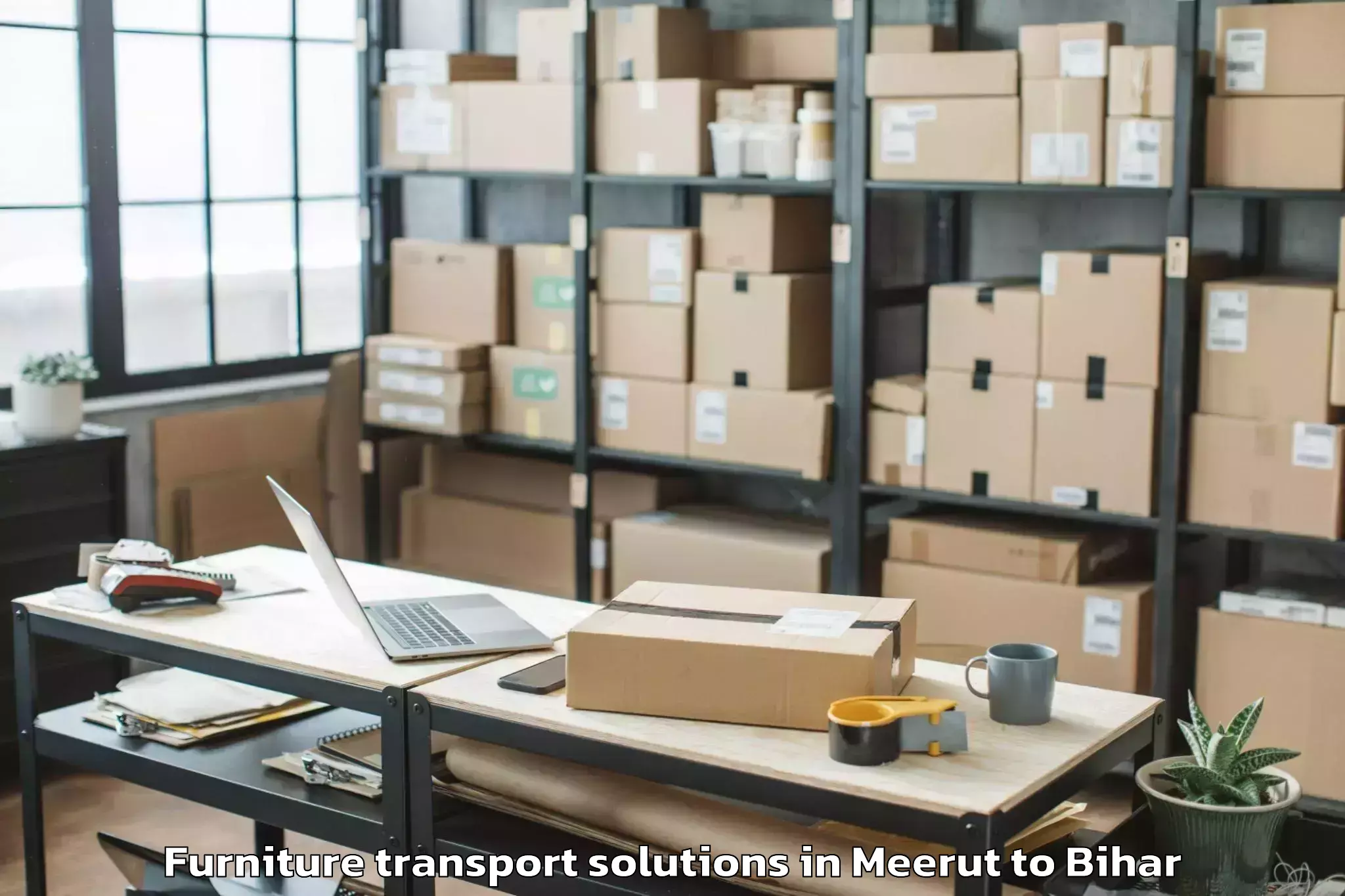 Book Meerut to Majhaulia Furniture Transport Solutions Online